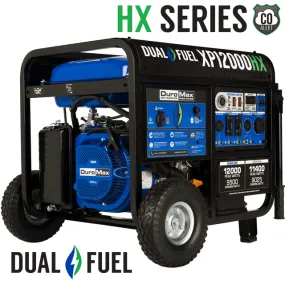 DuroMax 12,000 Watt Portable Dual Fuel Gas Propane CO Alert Generator - XP12000HX