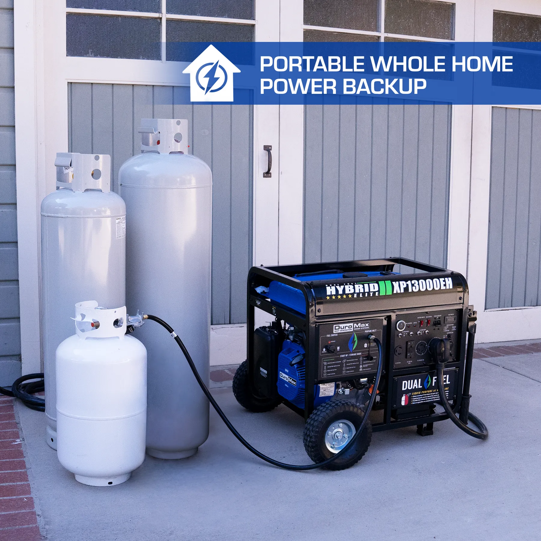 DuroMax XP13000EH 13,000 Watt Portable Dual Fuel Gas Propane Generator