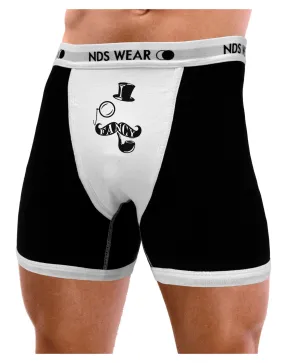 Fancy Tophat Mustache Pipe and Monocle Mens Boxer Brief Underwear