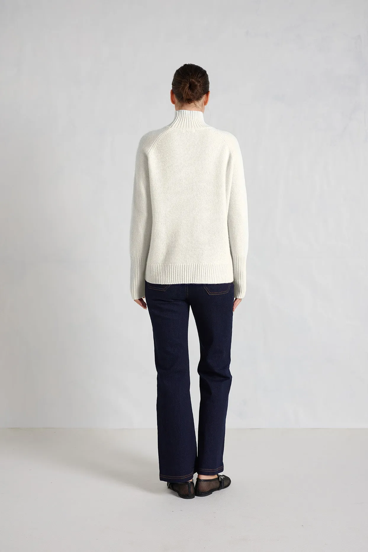 Fifi Polo Cashmere Sweater in Cloud Dancer