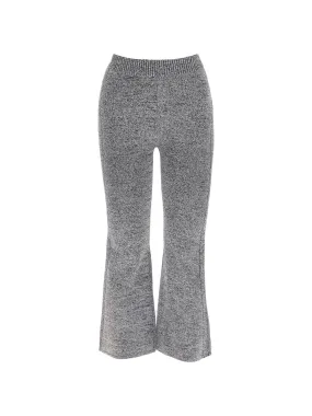 Flared Ribbed Knit Trousers