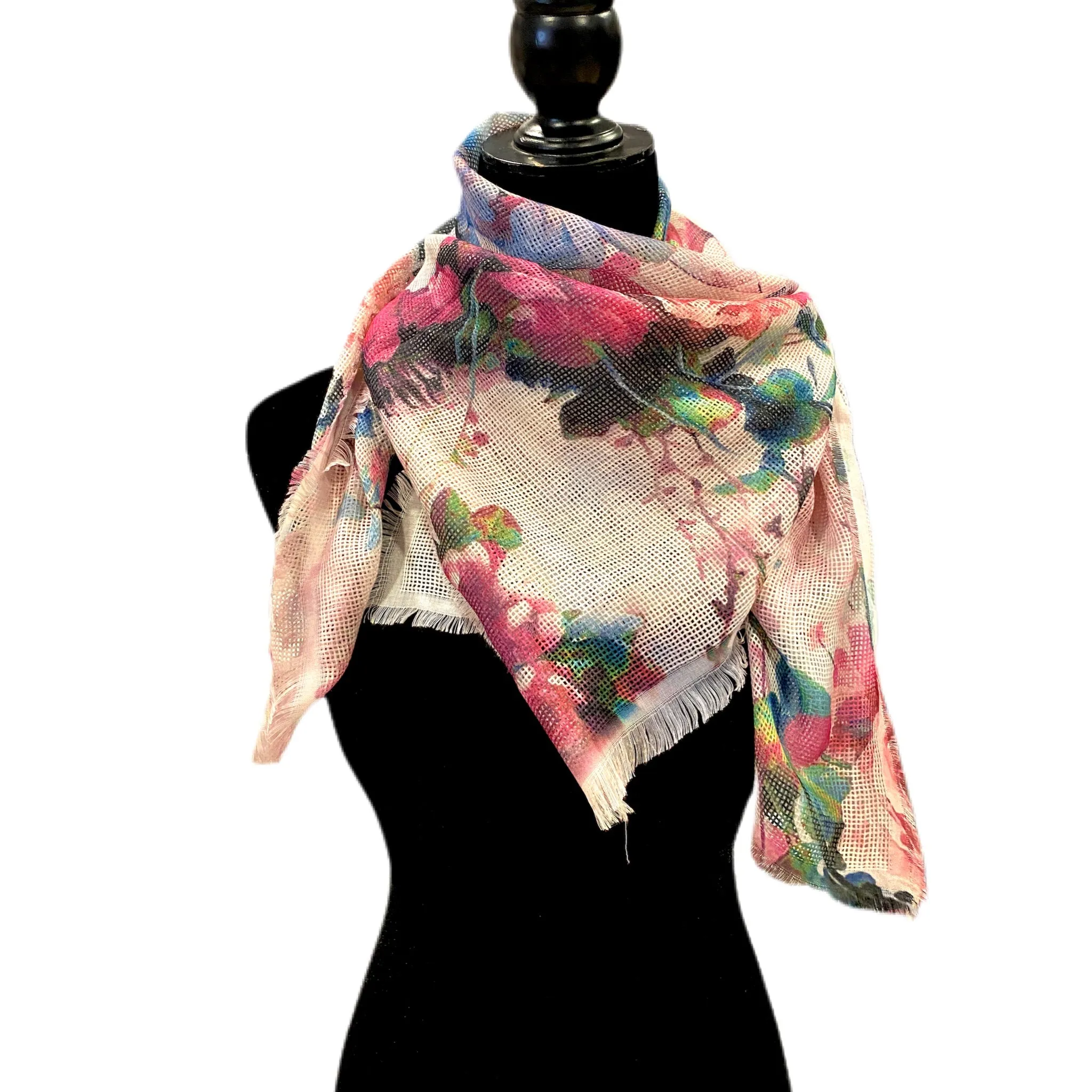 Floral Lightweight Scarf - pink