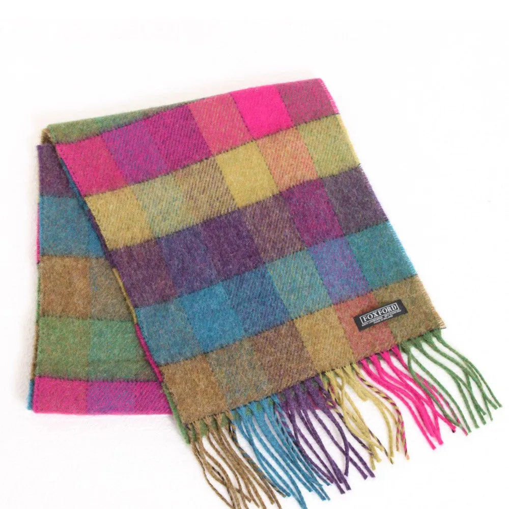 Foxford Lambswool Scarf - Carrigan Bright Plaid - Ireland