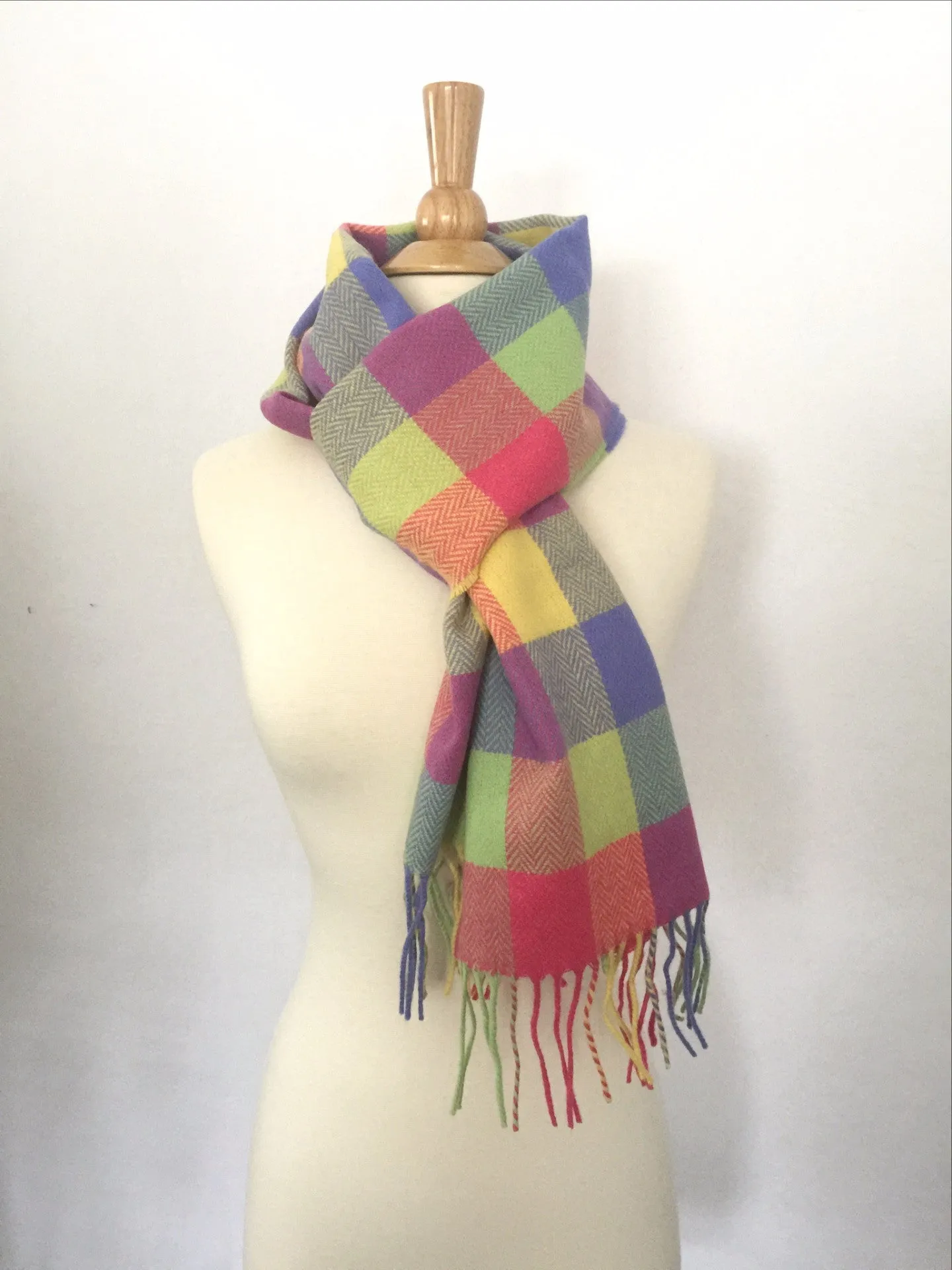 Foxford Lambswool Scarf - Carrigan Bright Plaid - Ireland