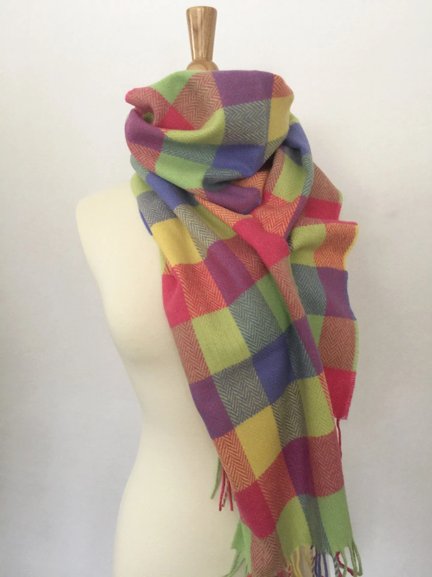 Foxford Lambswool Scarf - Carrigan Bright Plaid - Ireland