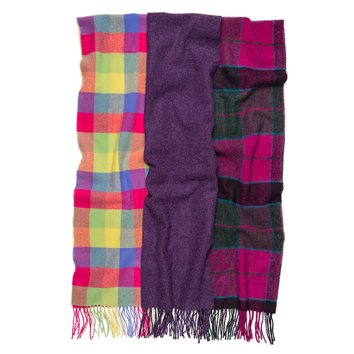 Foxford Lambswool Scarf - Carrigan Bright Plaid - Ireland