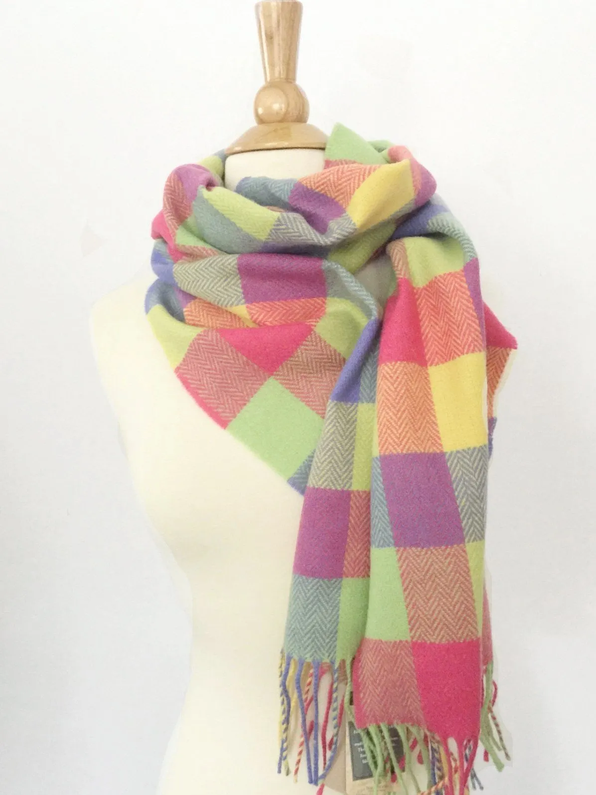 Foxford Lambswool Scarf - Carrigan Bright Plaid - Ireland