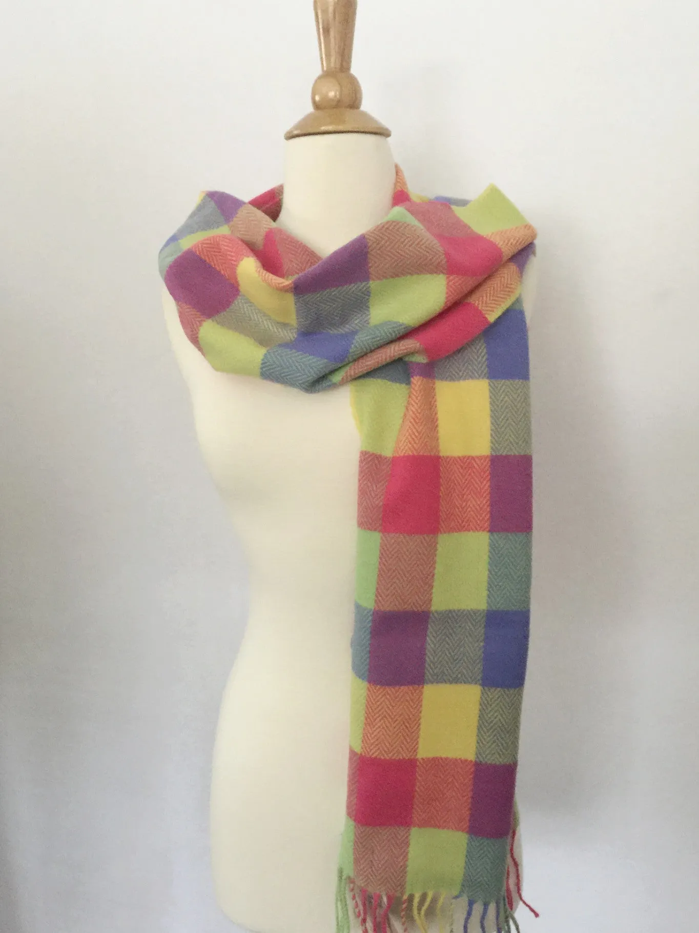 Foxford Lambswool Scarf - Carrigan Bright Plaid - Ireland