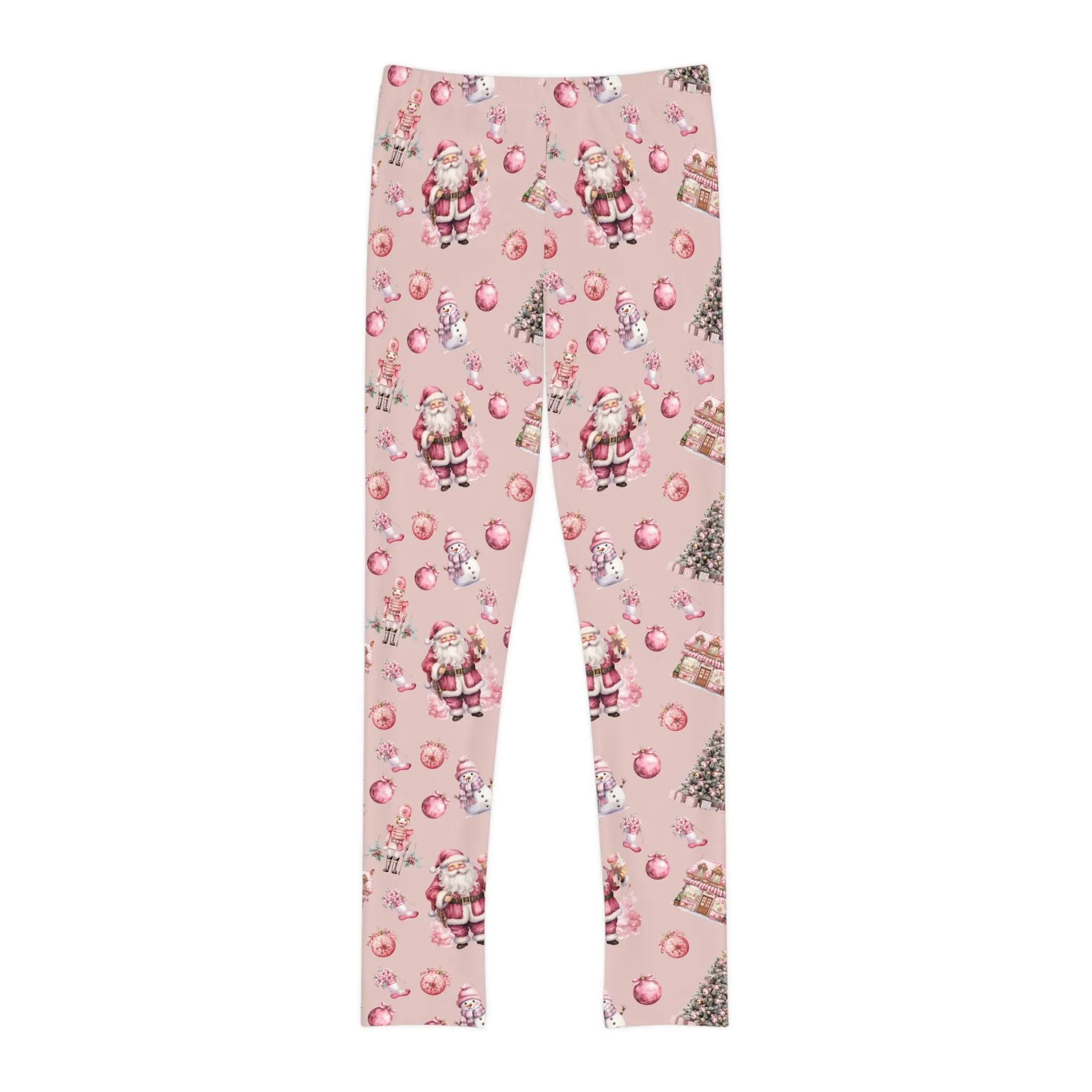 Full-Length Leggings Pink Christmas - Kids Leggings