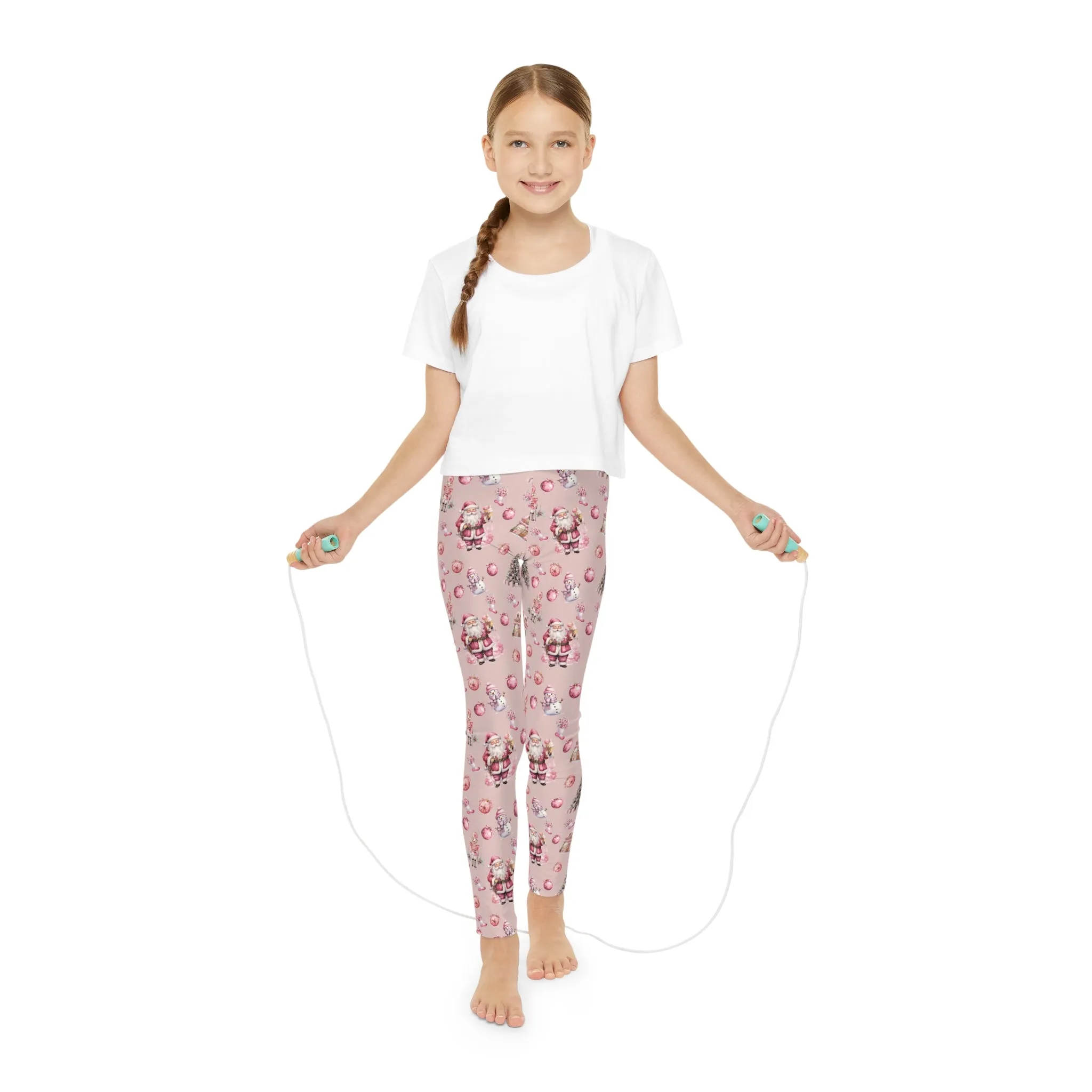 Full-Length Leggings Pink Christmas - Kids Leggings