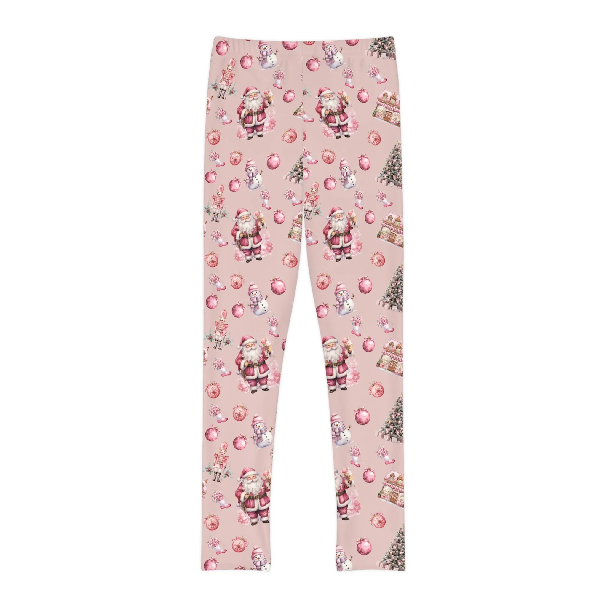 Full-Length Leggings Pink Christmas - Kids Leggings