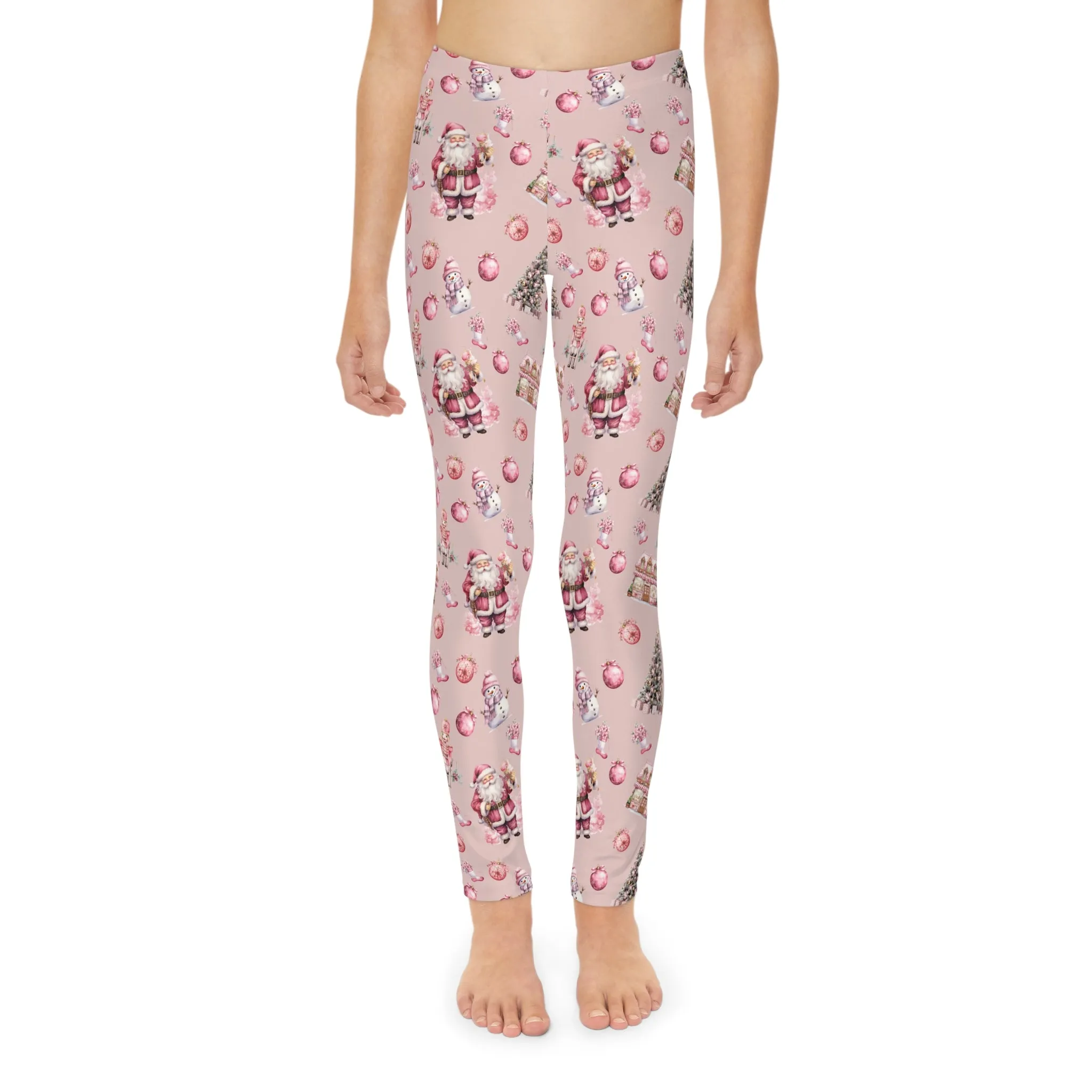 Full-Length Leggings Pink Christmas - Kids Leggings