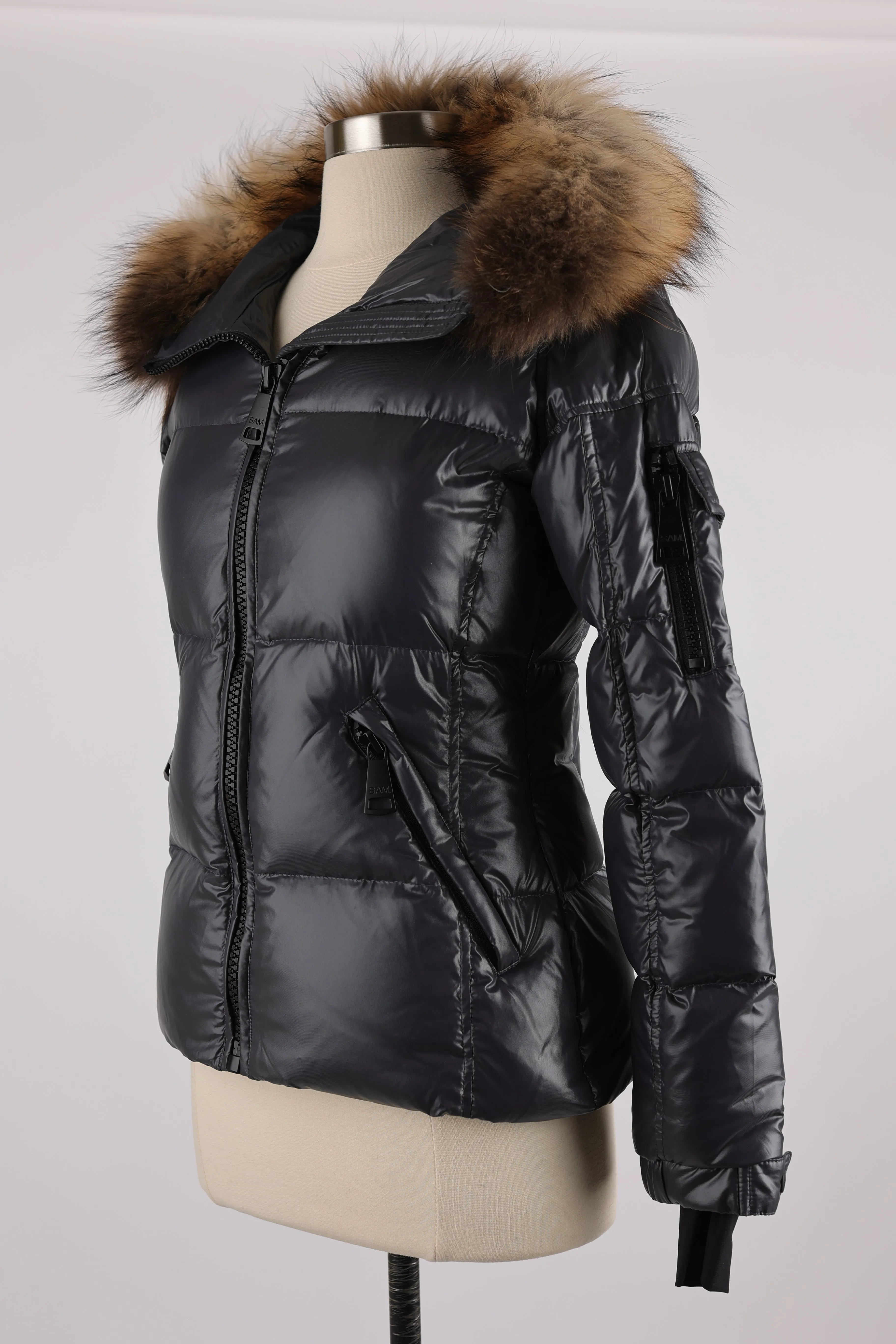 Fur Hooded Down Puffer Jacket