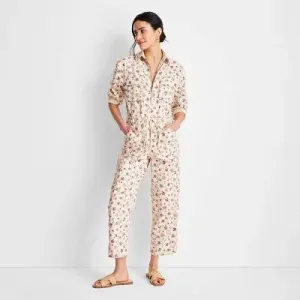 Future Collective Jenny K Lopez Women's Long Sleeve Boilersuit Jumpsuit, Floral