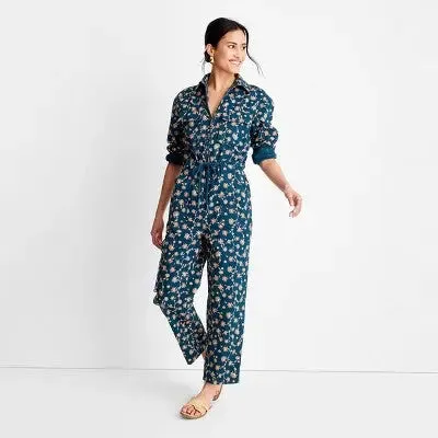 Future Collective Jenny K Lopez Women's Long Sleeve Boilersuit Jumpsuit, Floral