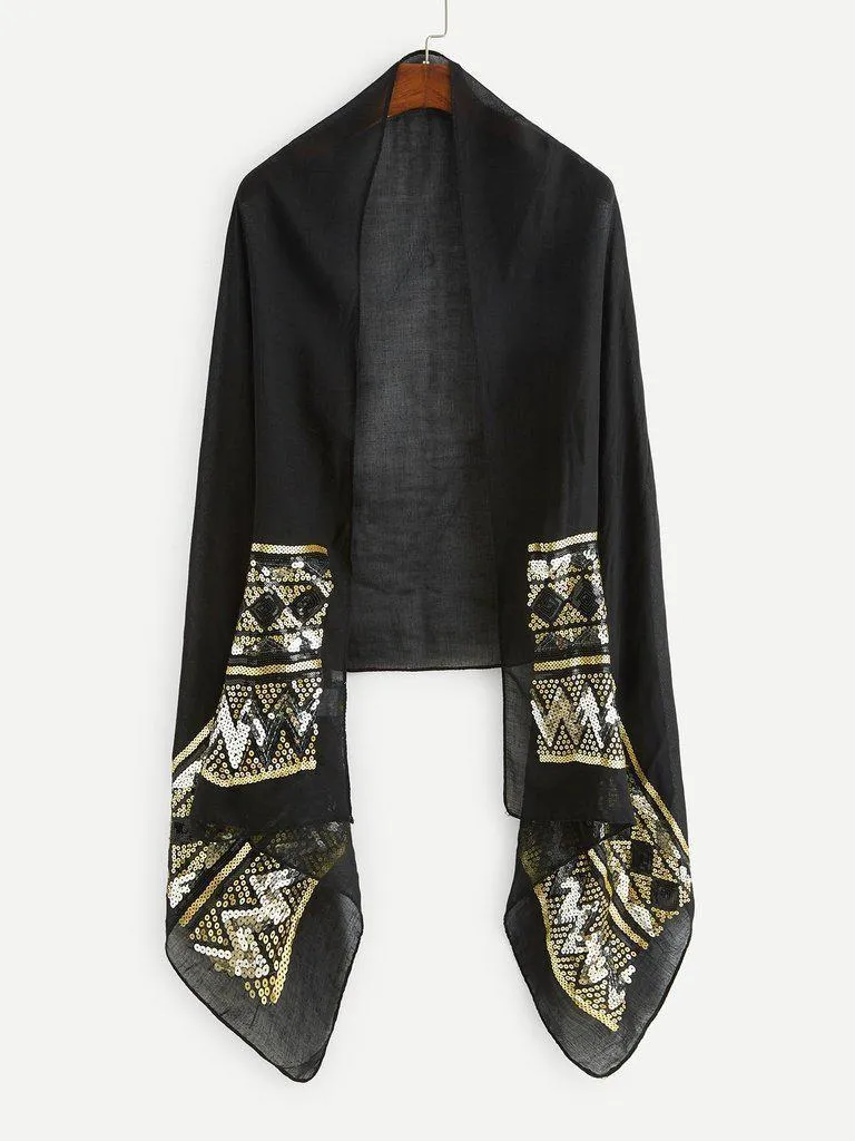 Geometric Sequin Lightweight Scarf