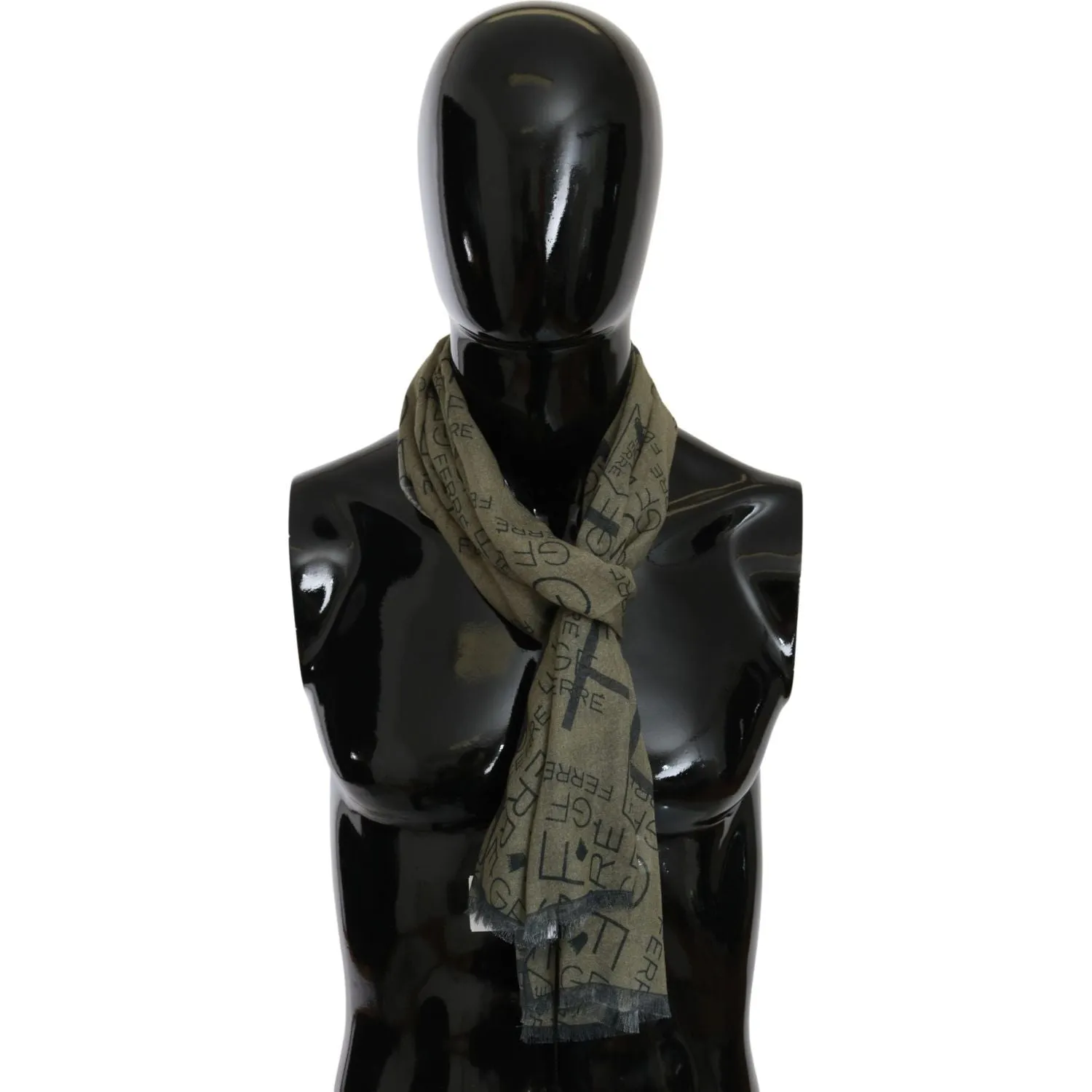 GF Ferre Elegant Patterned Wool-Blend Scarf