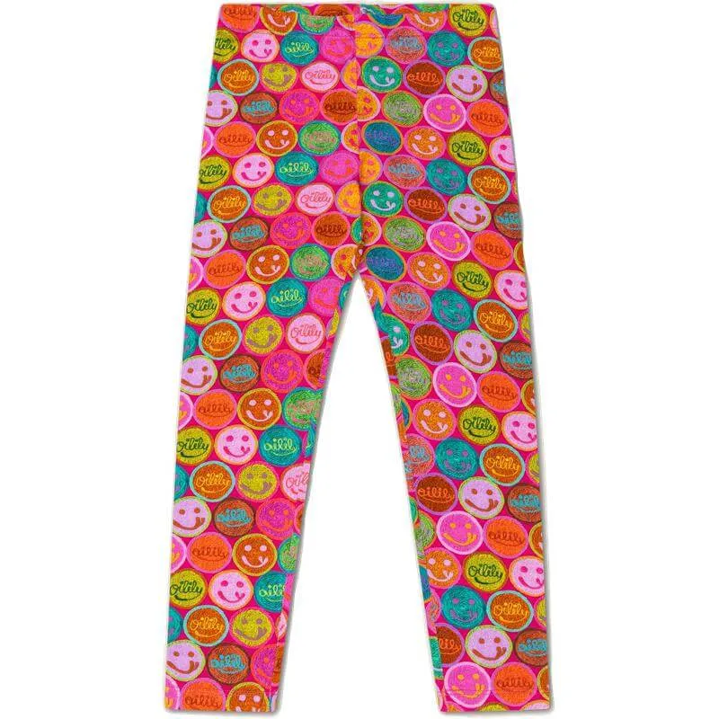 Girls Pink Peppy Leggings