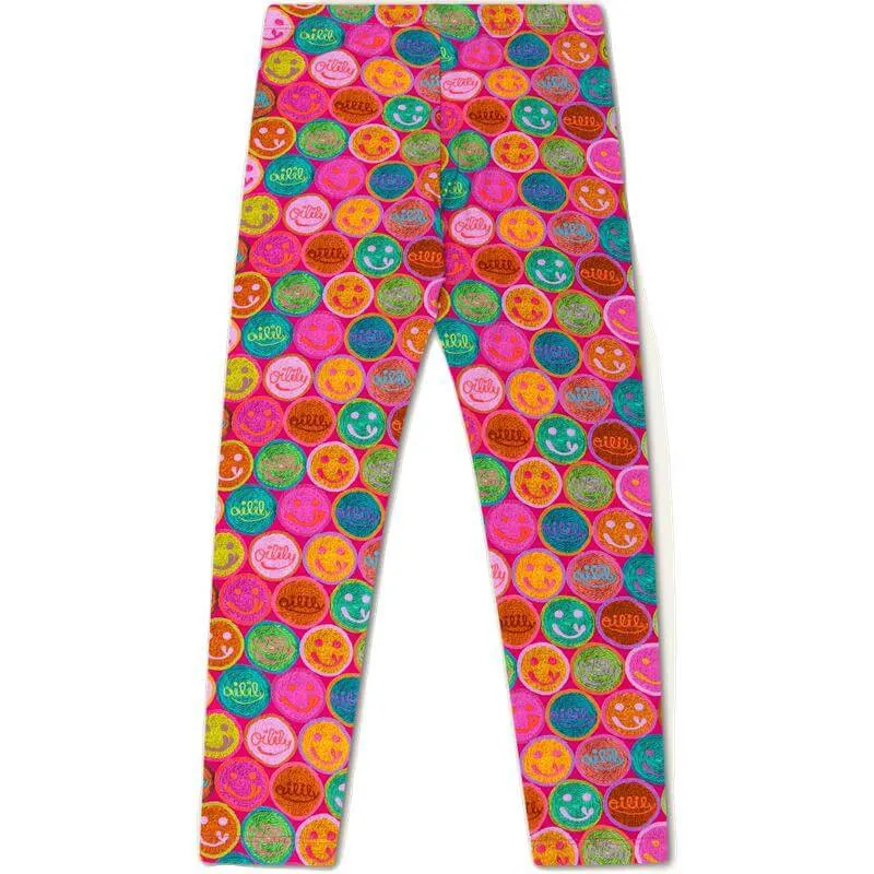 Girls Pink Peppy Leggings