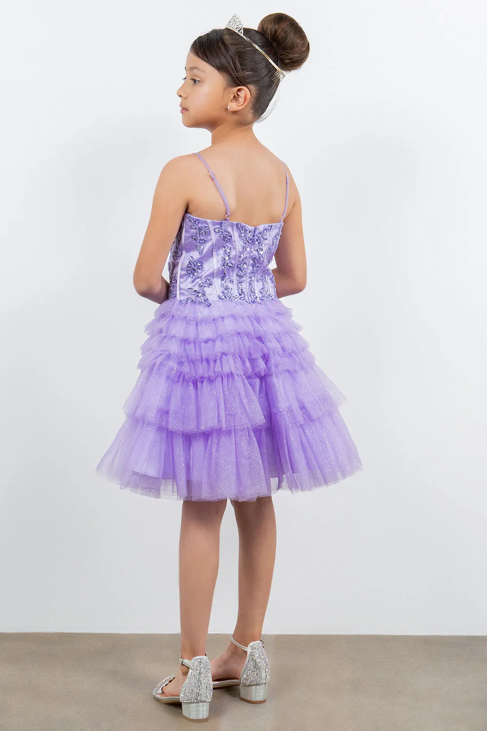 Glitter Corset A-Line Girl Party Dress by Cinderella Couture USA AS5133