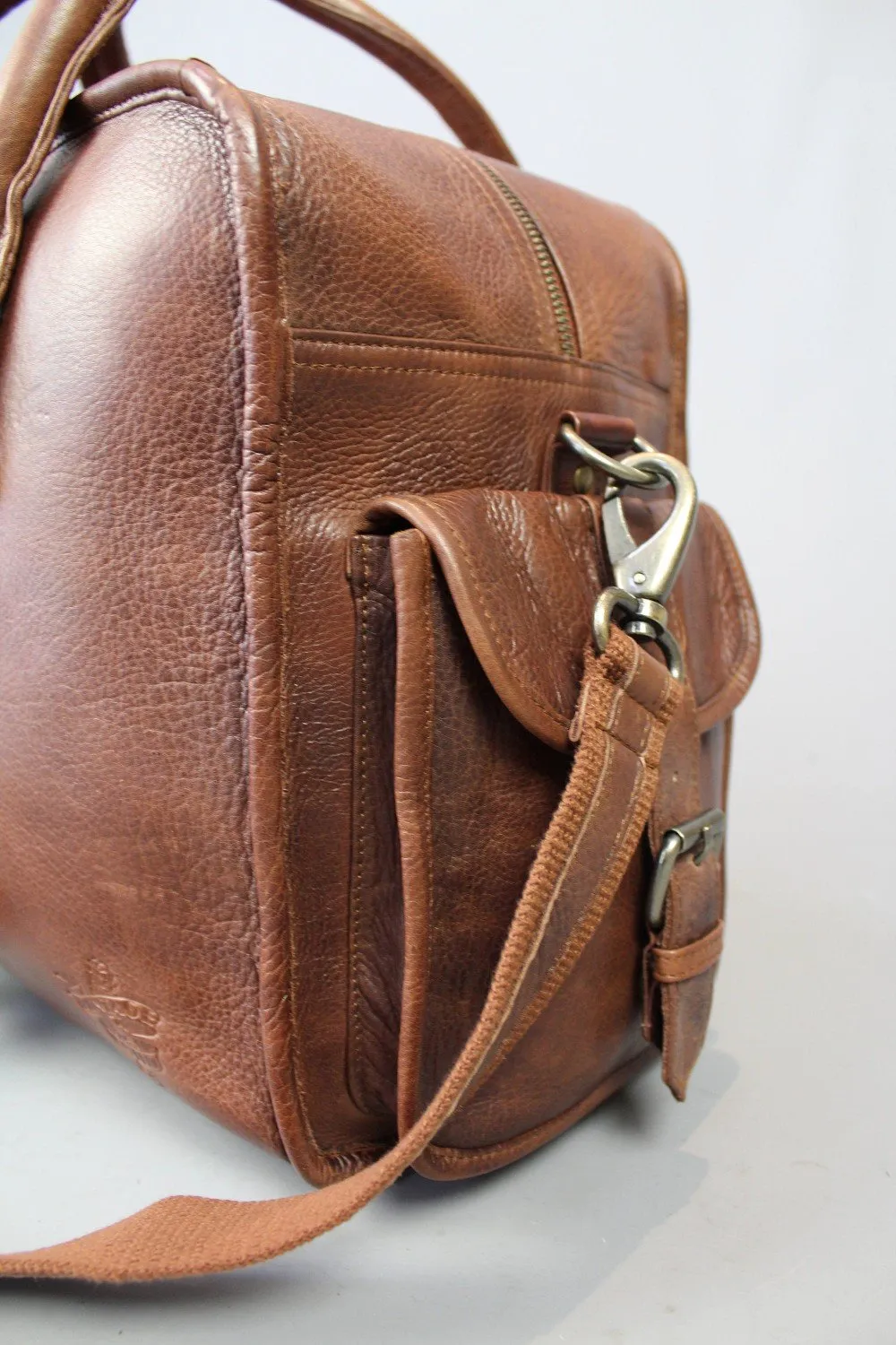 Grand Master Blue Lodge Travel Bag - Vintage Brown Leather