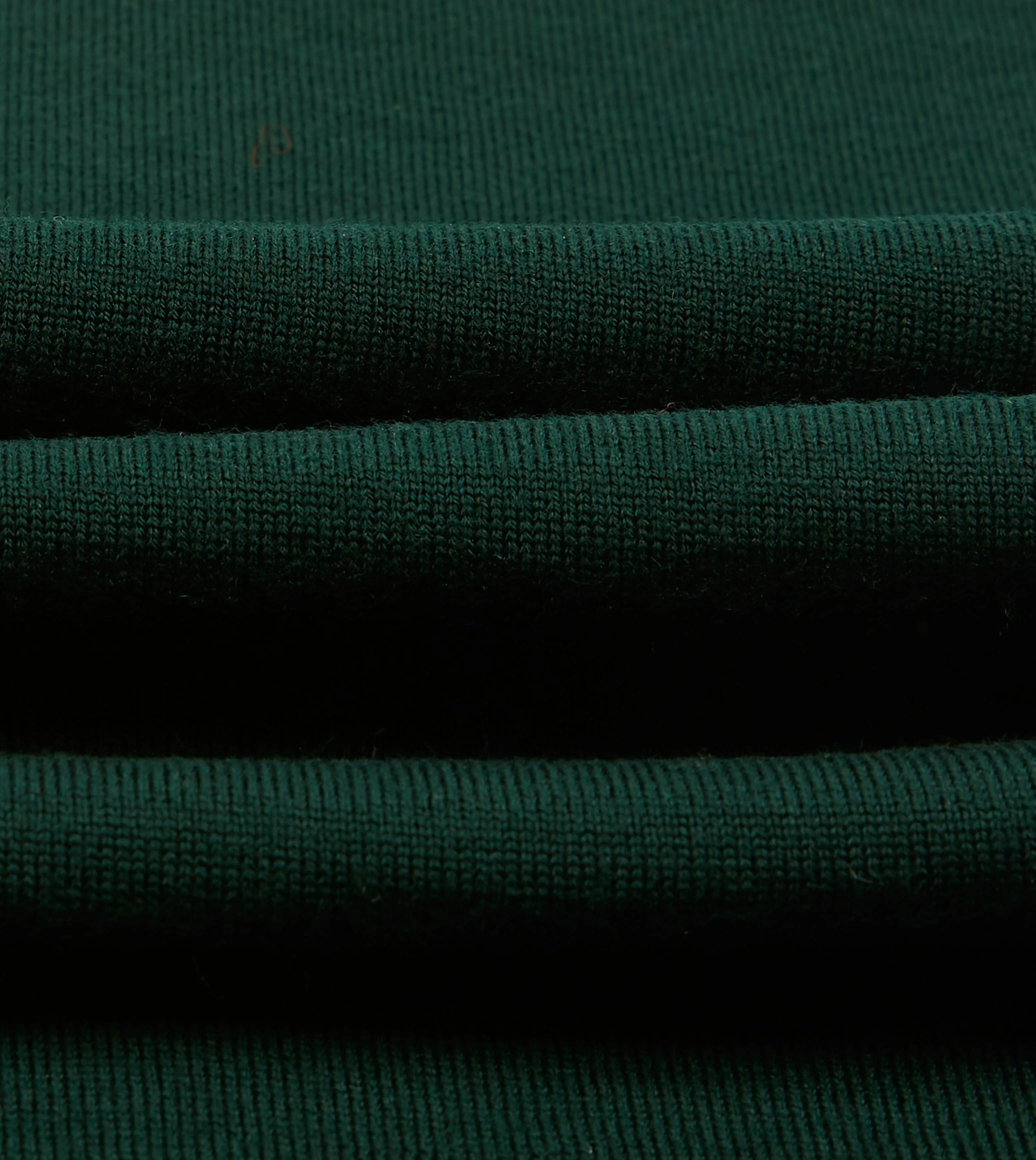 Green Merino Wool Knitted Rugby Shirt