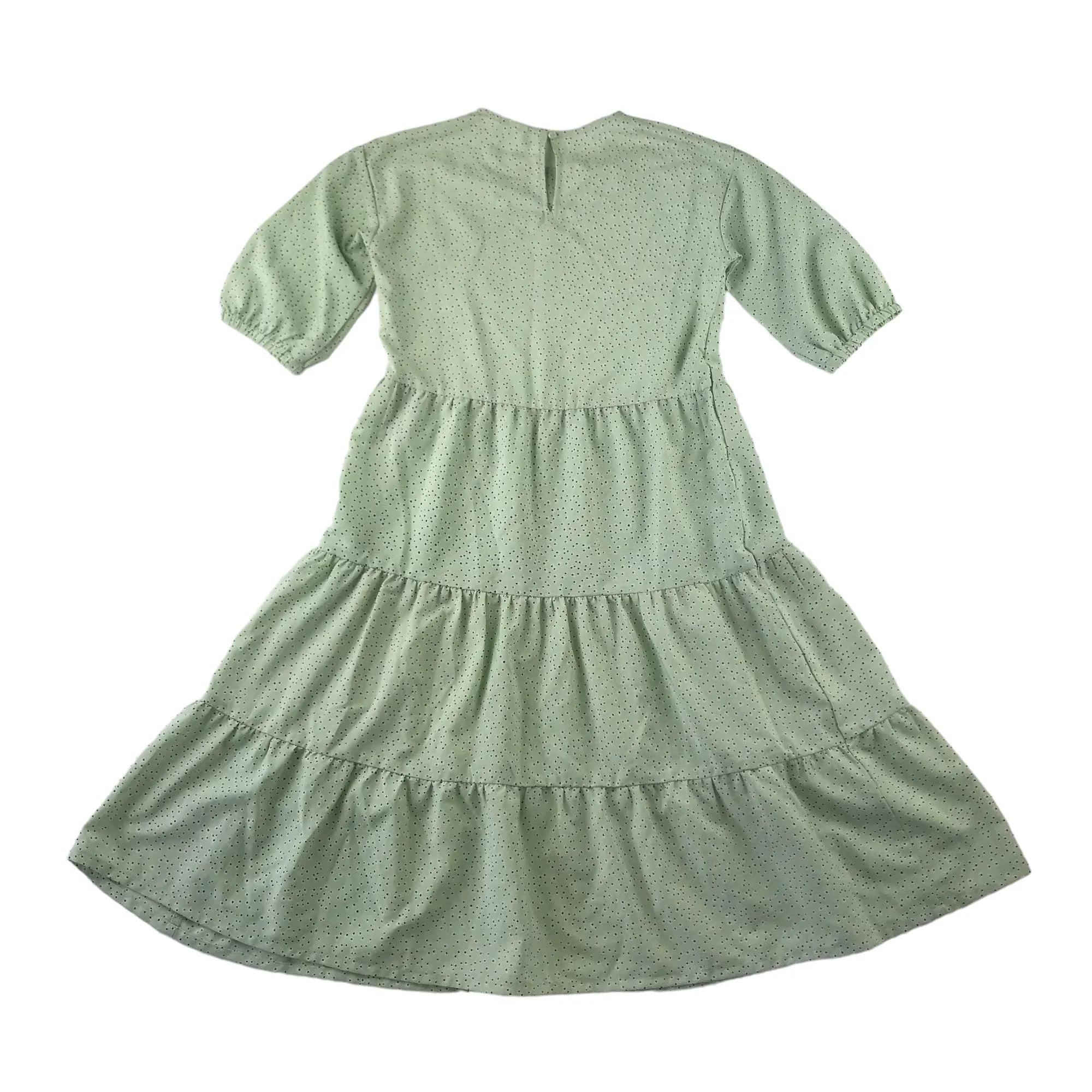 H&M dress 9-10 years light green midi length floral short sleeve layered