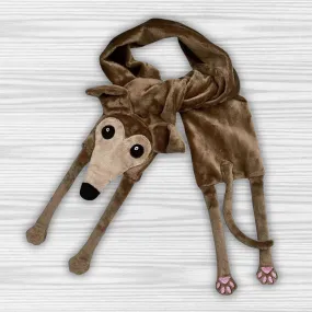 Houndie Cuddler Scarf Greyhound Whippet Light Brown with Tan Mask