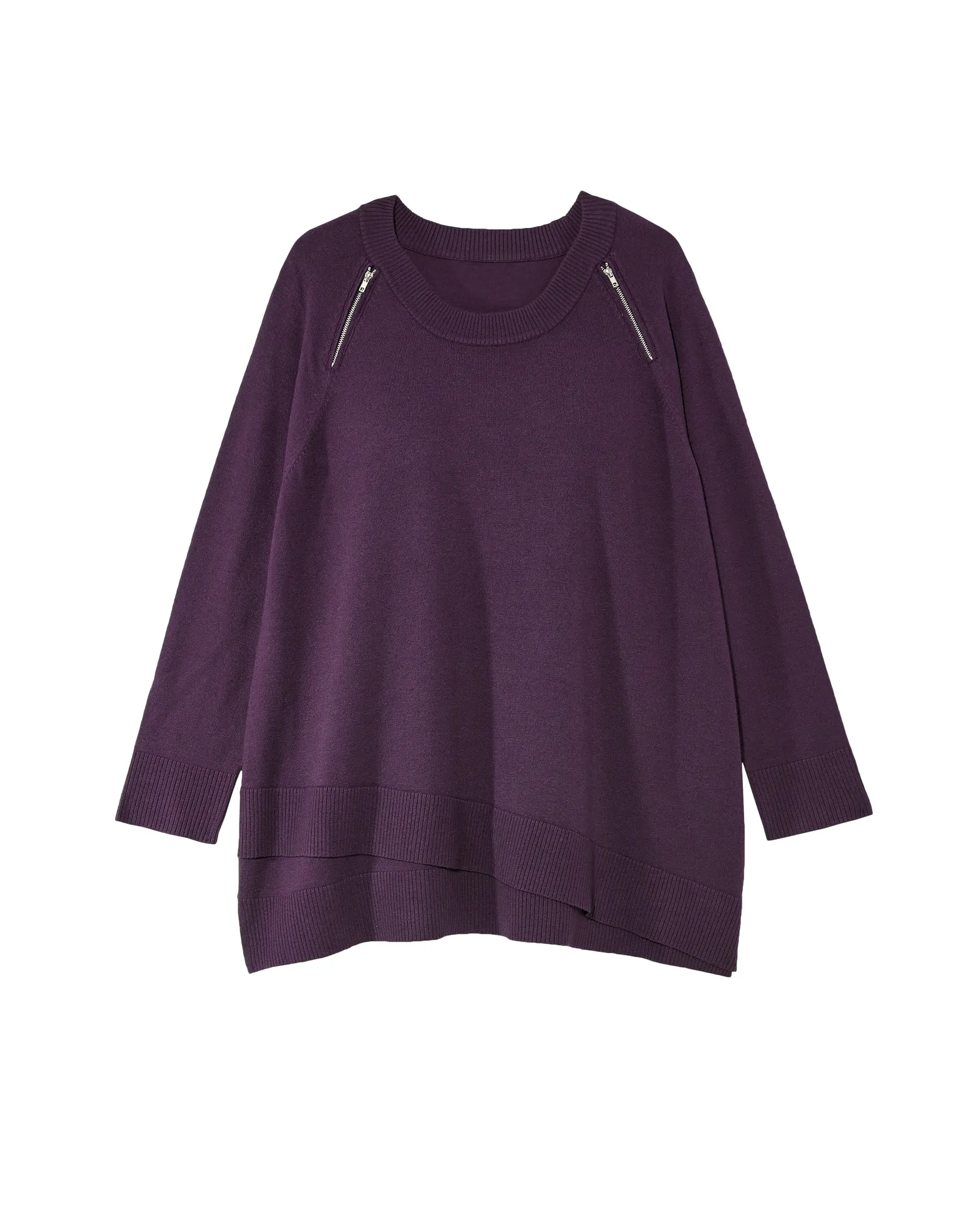 Iclyn Modern Zipper Sweater | Purple