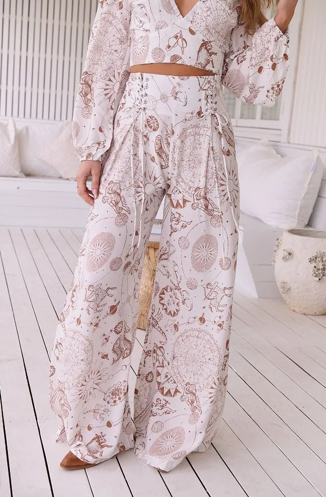 Jaase White Astrid Print Opal Pants