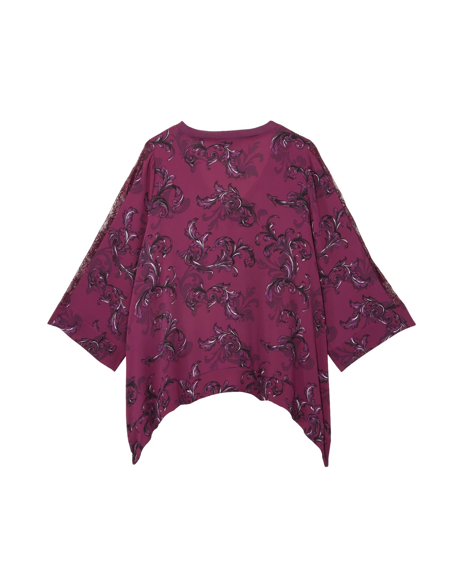 Jaclyn Lace Insert Top | Burgundy / Purple