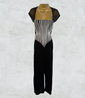 Joseph Ribkoff Couture Vintage Black & White Jumpsuit UK 14 US 10 EU 42