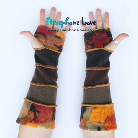 Katwise inspired needle-felted 100% cashmere upcycled sweater arm warmers -1737