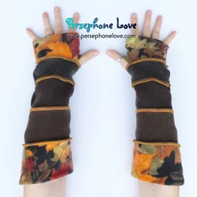 Katwise inspired needle-felted 100% cashmere upcycled sweater arm warmers -1741