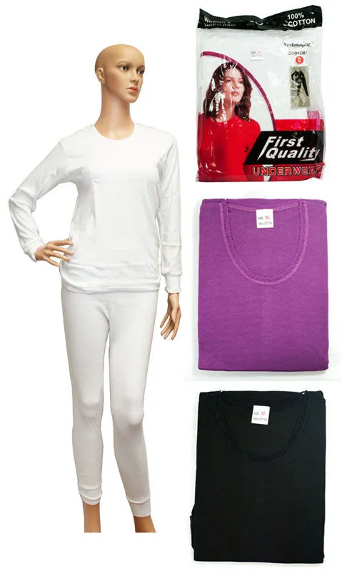 Ladies Thermal 2 Pieces Long John Set Wholesale