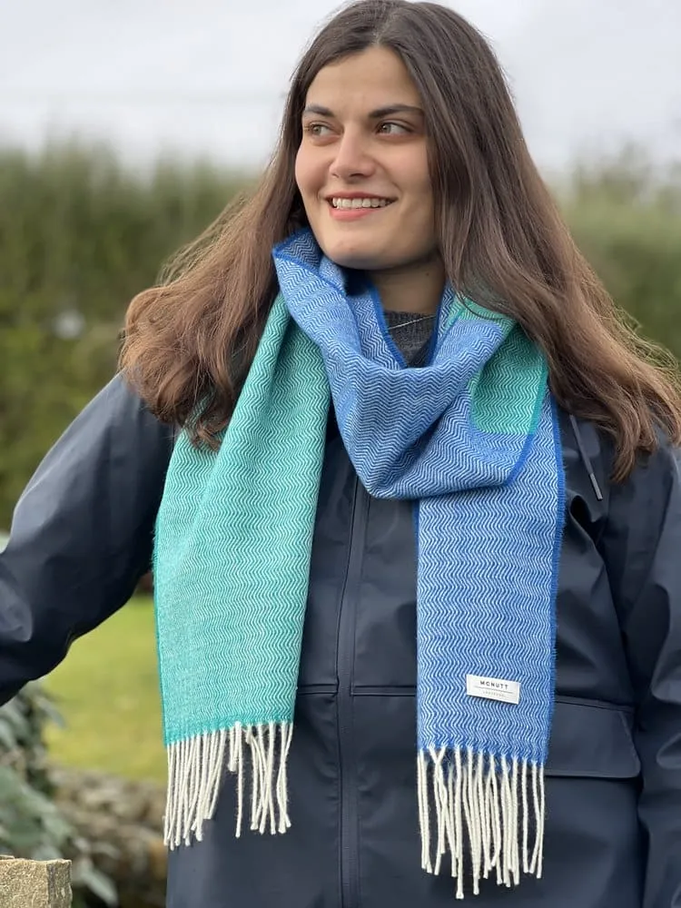 Lambswool Scarf Ladies- Aqua Wave