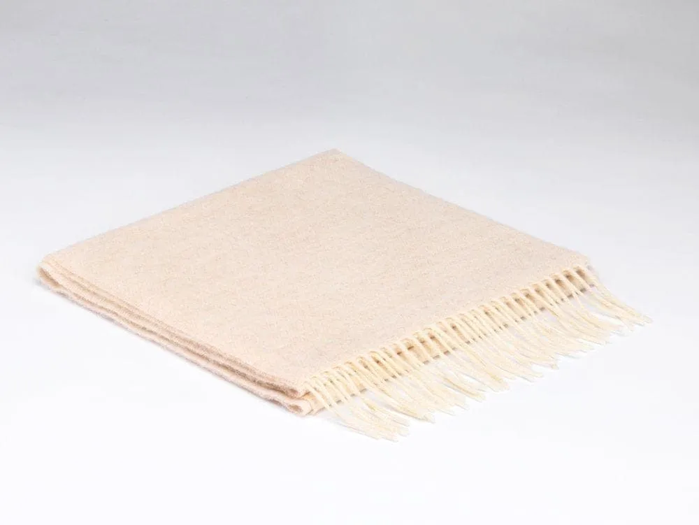 Lambswool Scarf Ladies- Linen Herringbone