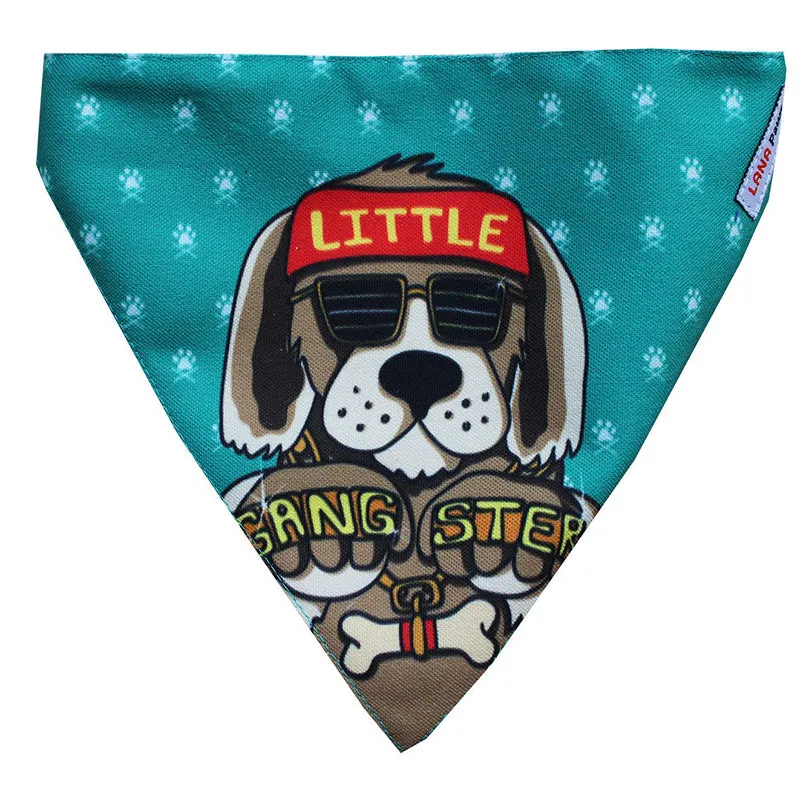 Lana Paws Little Gangster Adjustable Dog Bandana/Scarf, Teal