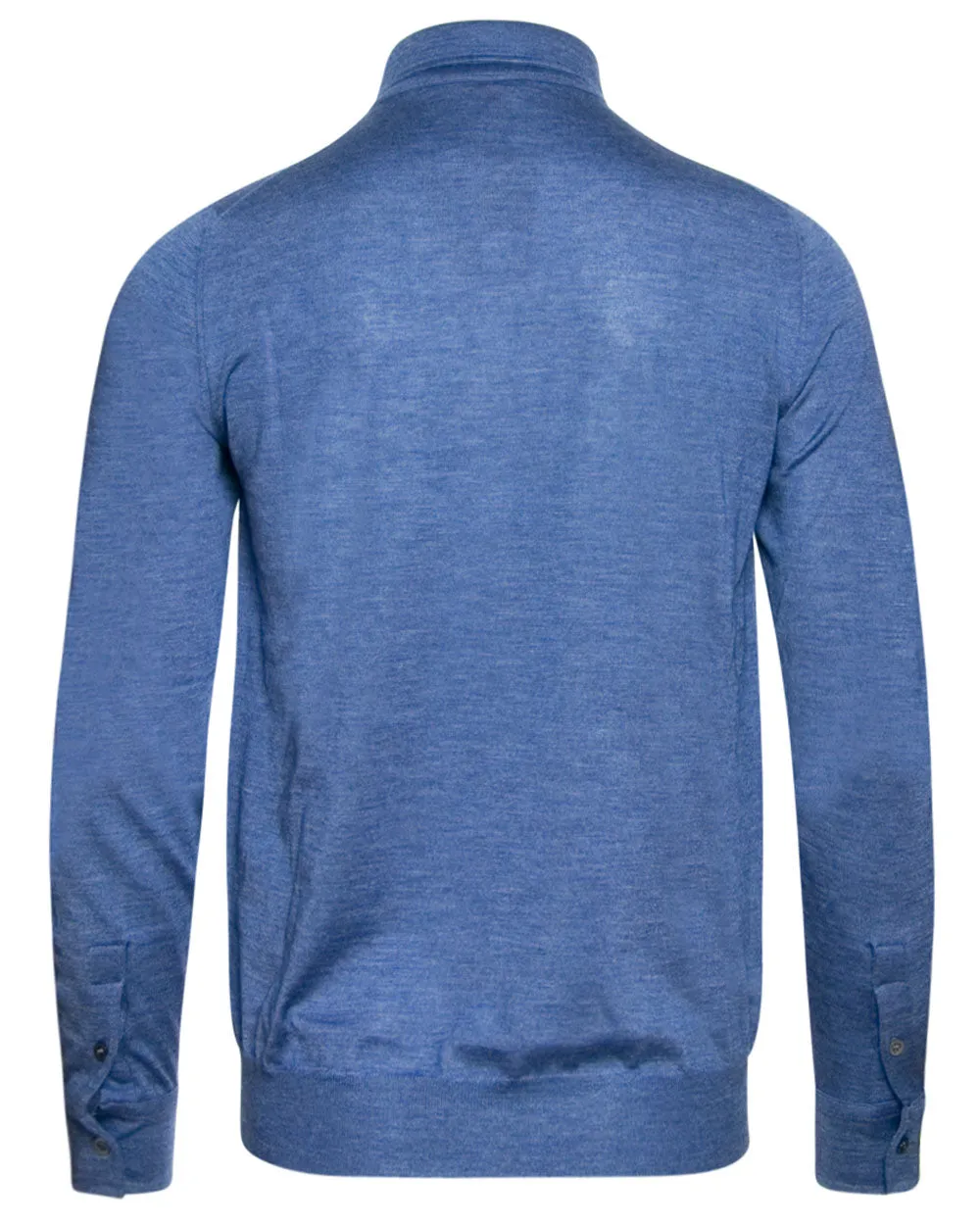 Light Blue Long Sleeve Polo Sweater