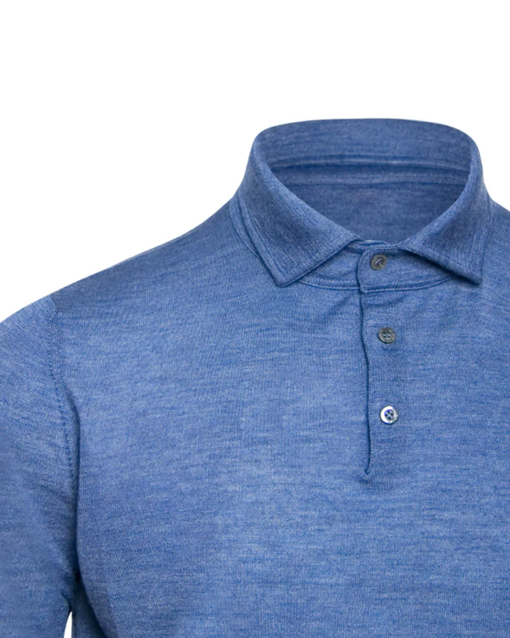 Light Blue Long Sleeve Polo Sweater