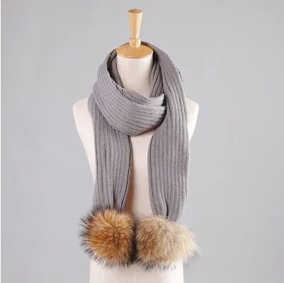 Light Grey Pomkin Scarf