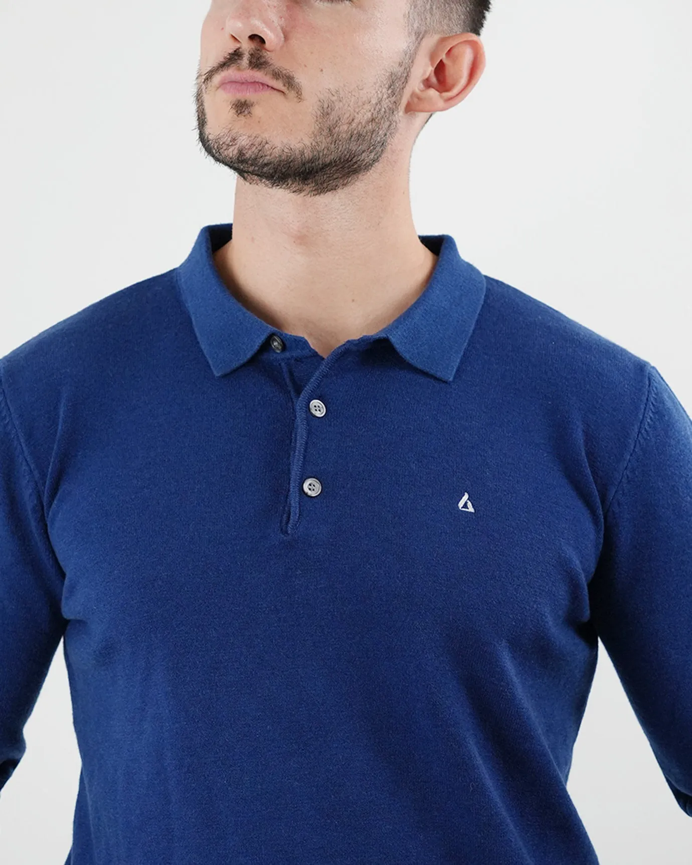 LOVAU COTTON WOOL OLD MONEY POLO - NAVY BLUE