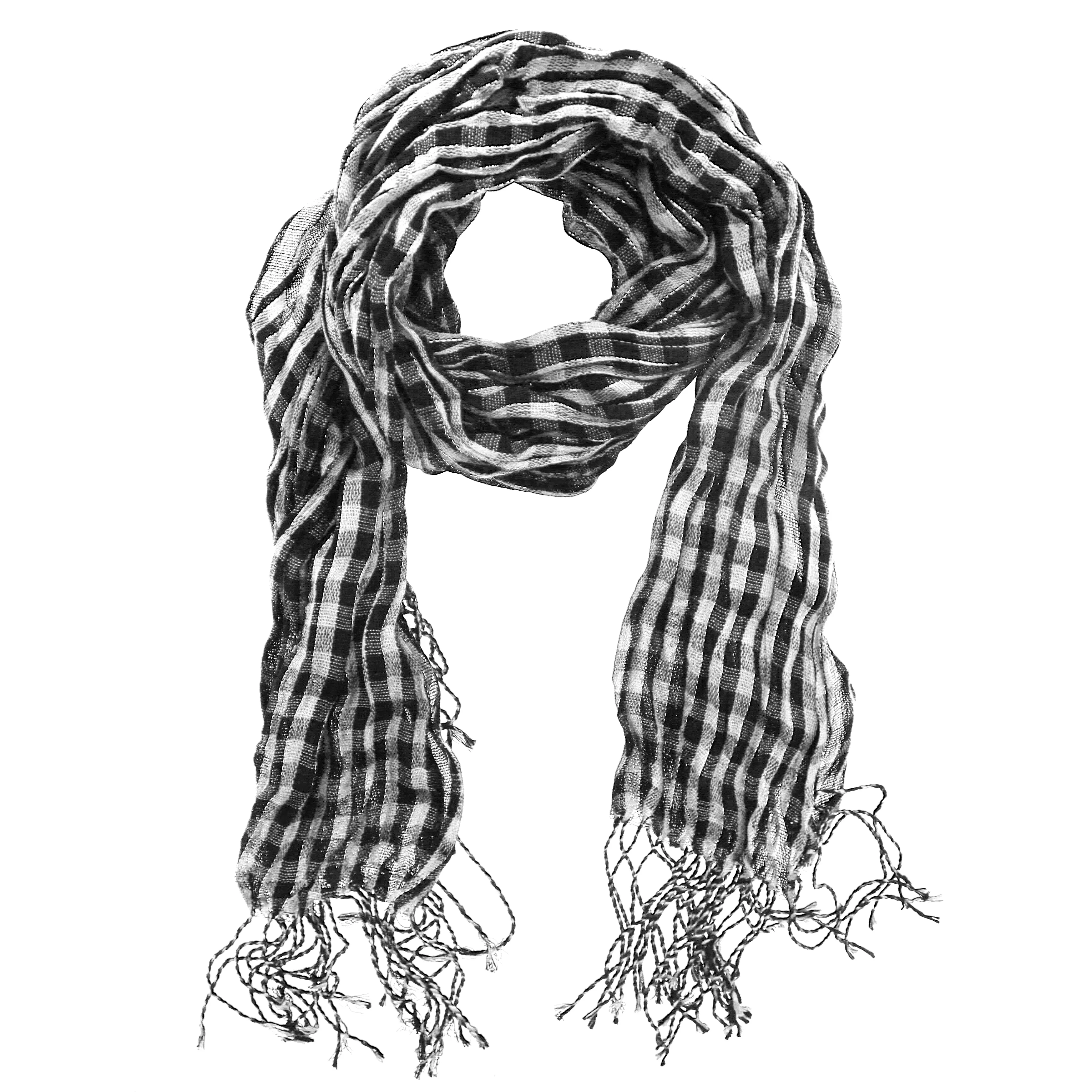 Lurex Checkered Print Scarf