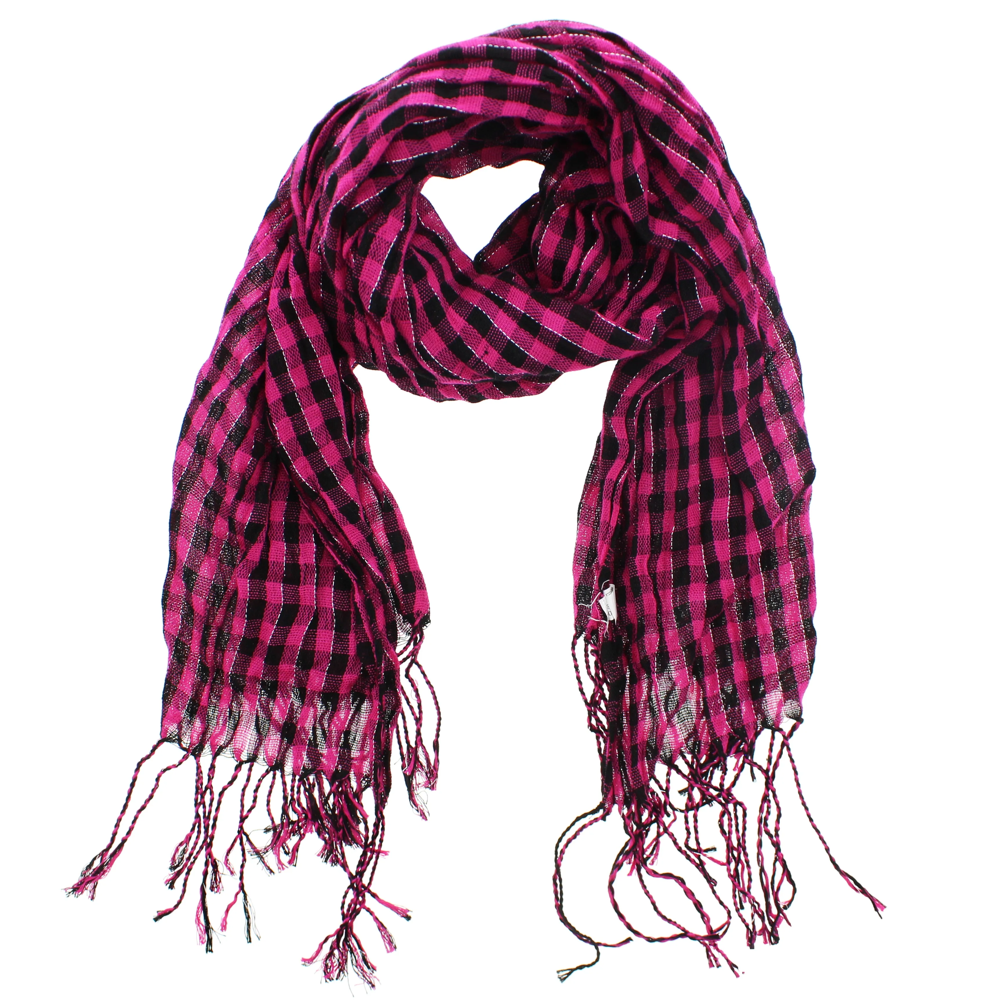 Lurex Checkered Print Scarf