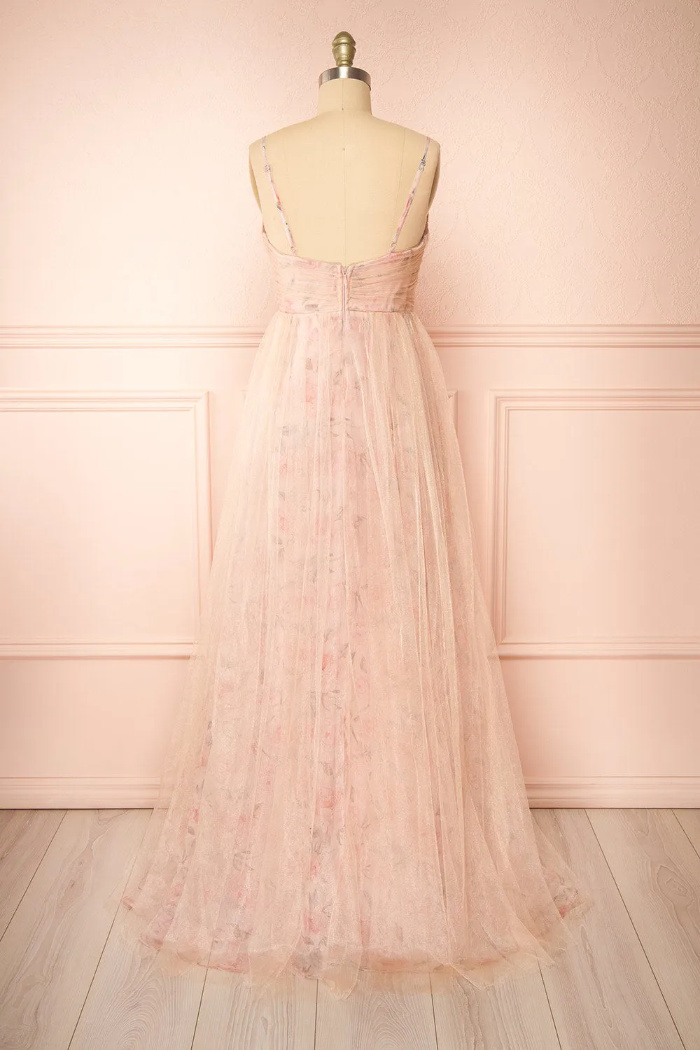 Majah Blush | Maxi Floral Tulle Dress