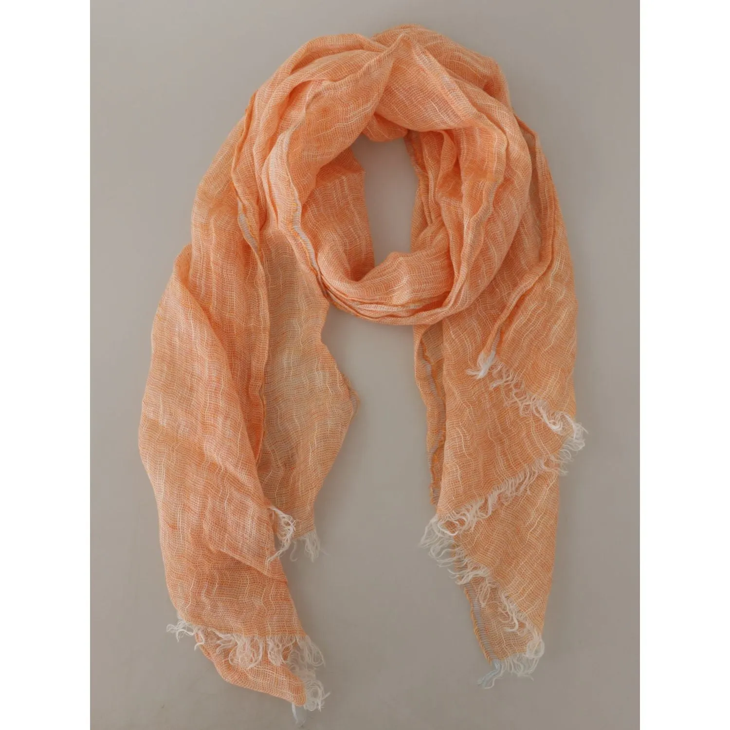 Malo Elegant Peach Linen Scarf