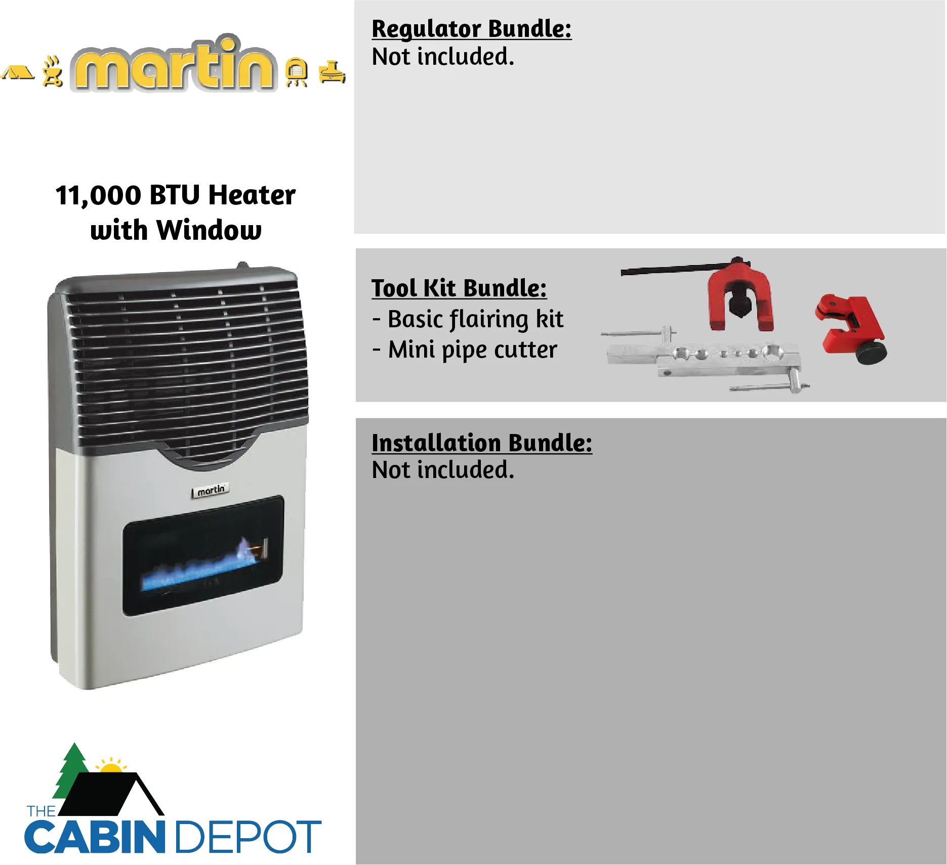 Martin 11000 BTU Propane Direct Vent Heater MDV12VP