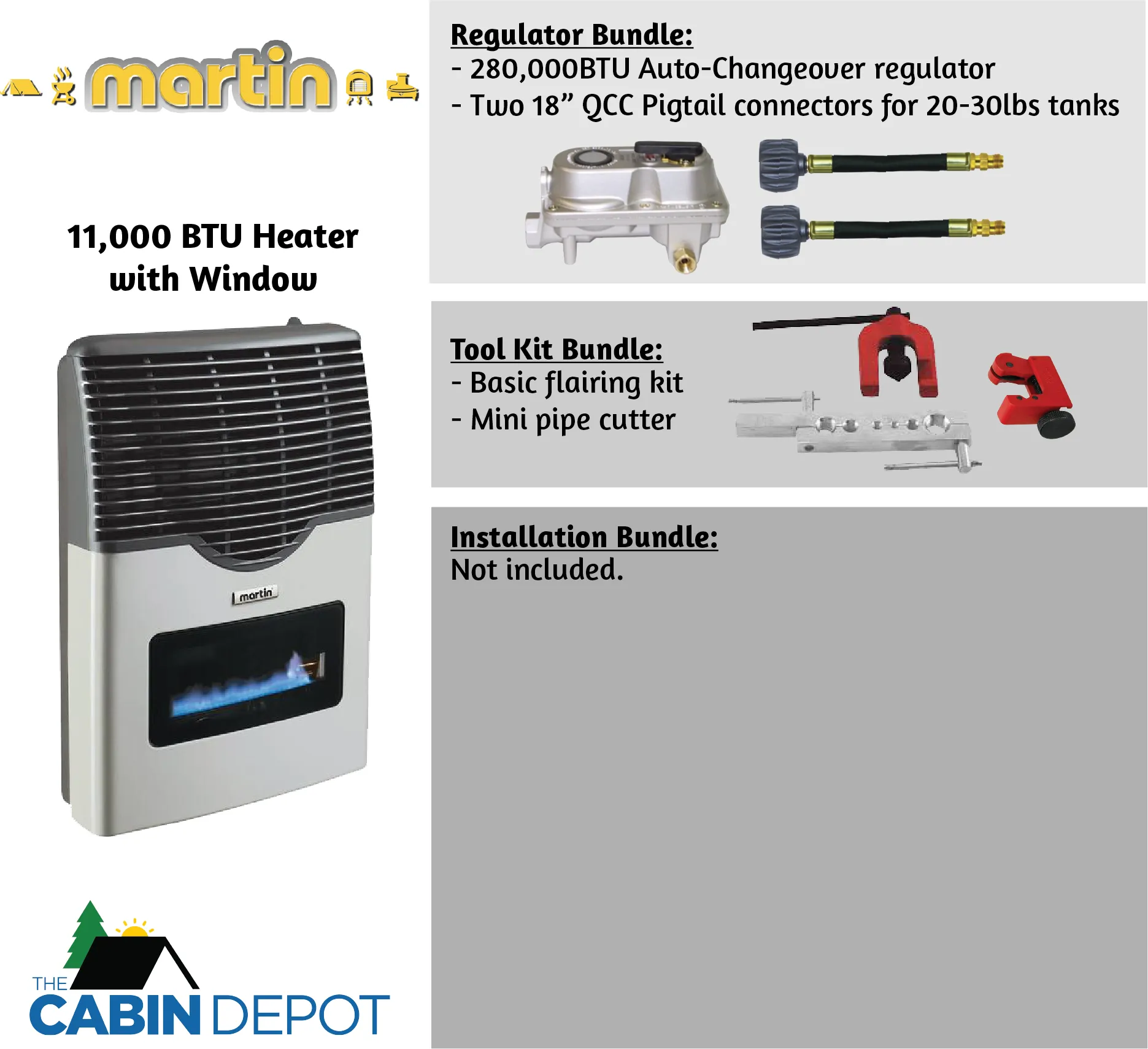 Martin 11000 BTU Propane Direct Vent Heater MDV12VP