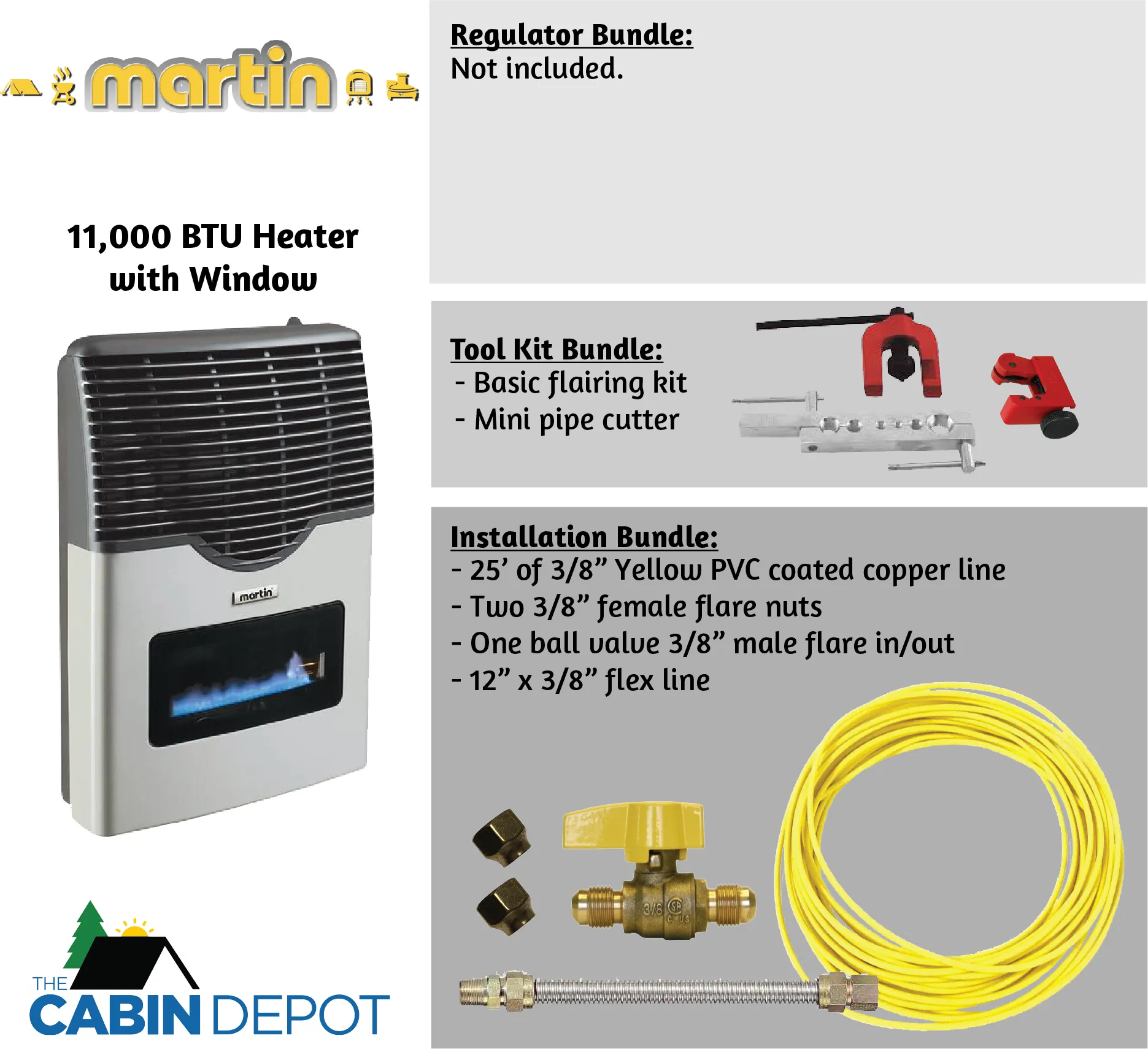 Martin 11000 BTU Propane Direct Vent Heater MDV12VP