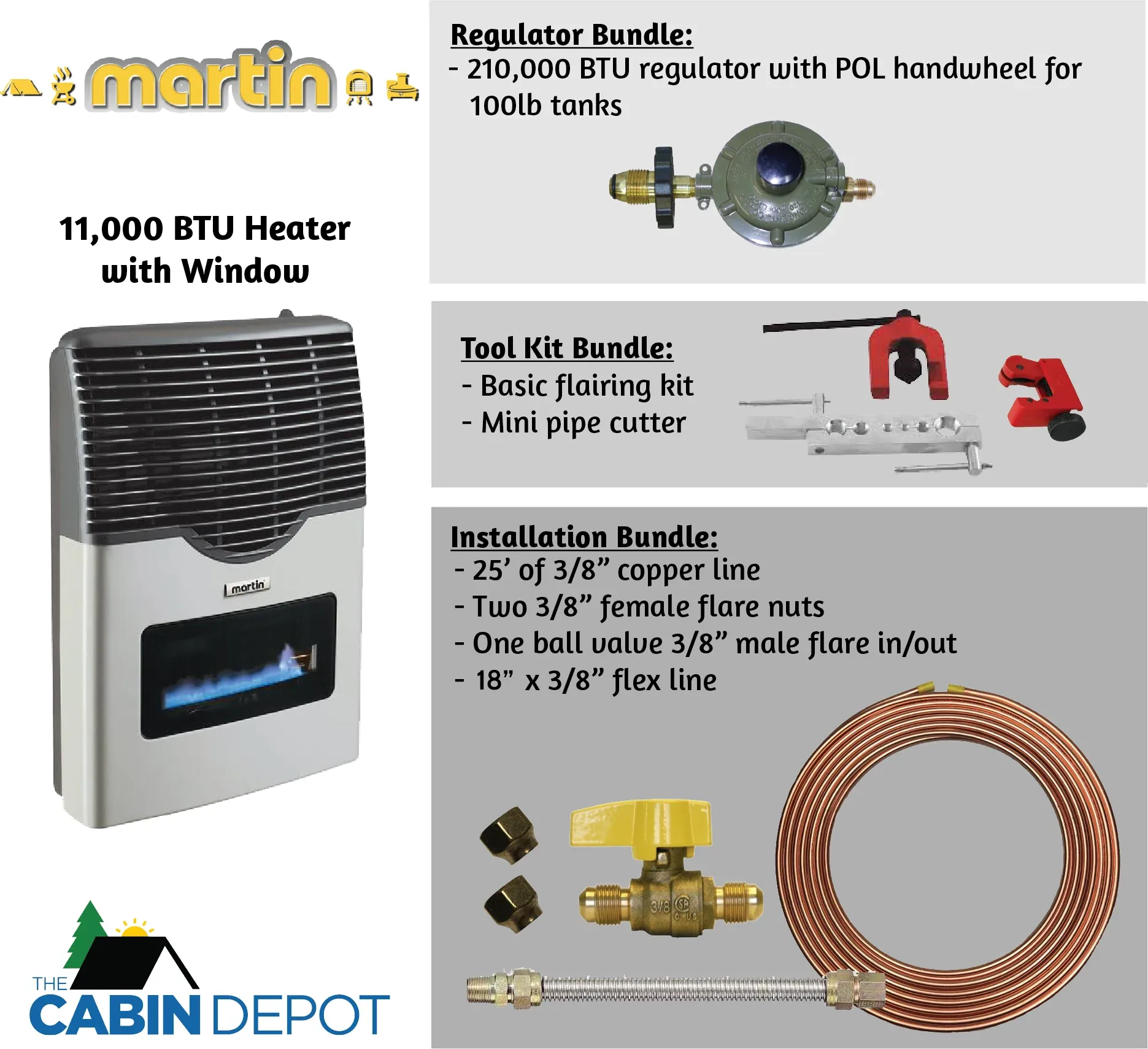 Martin 11000 BTU Propane Direct Vent Heater MDV12VP